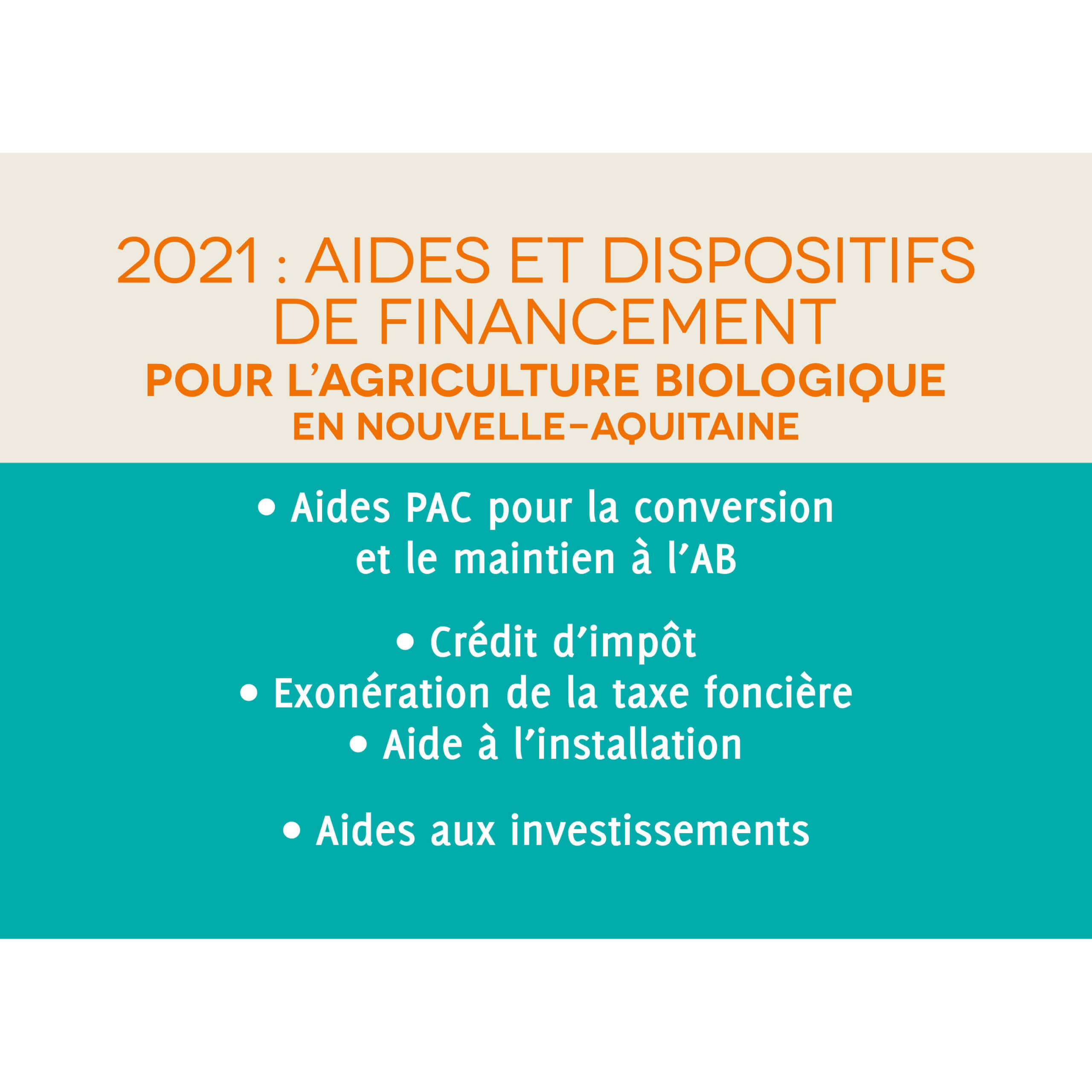 Aide agriculture bio 2021